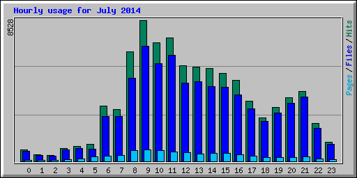Hourly usage for July 2014